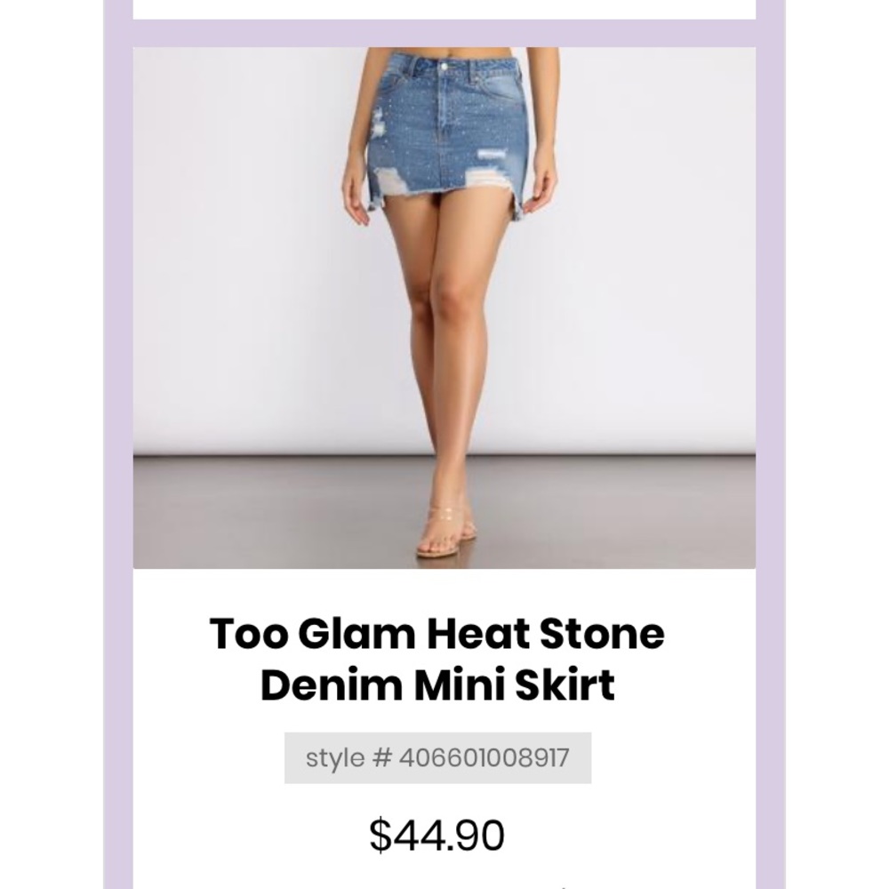 Too Glam Rhinestone mini skirt BRAND NEW